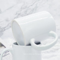 Tazas de leche de leche blanca promocional de 11 oz Sublimación Tazas de café de cerámica con logotipo